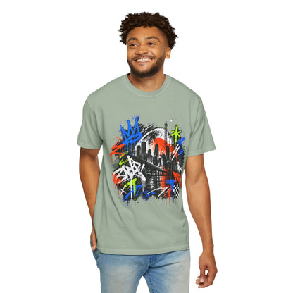 Urban Neon Graffiti Cityscape Streetwear T-Shirt