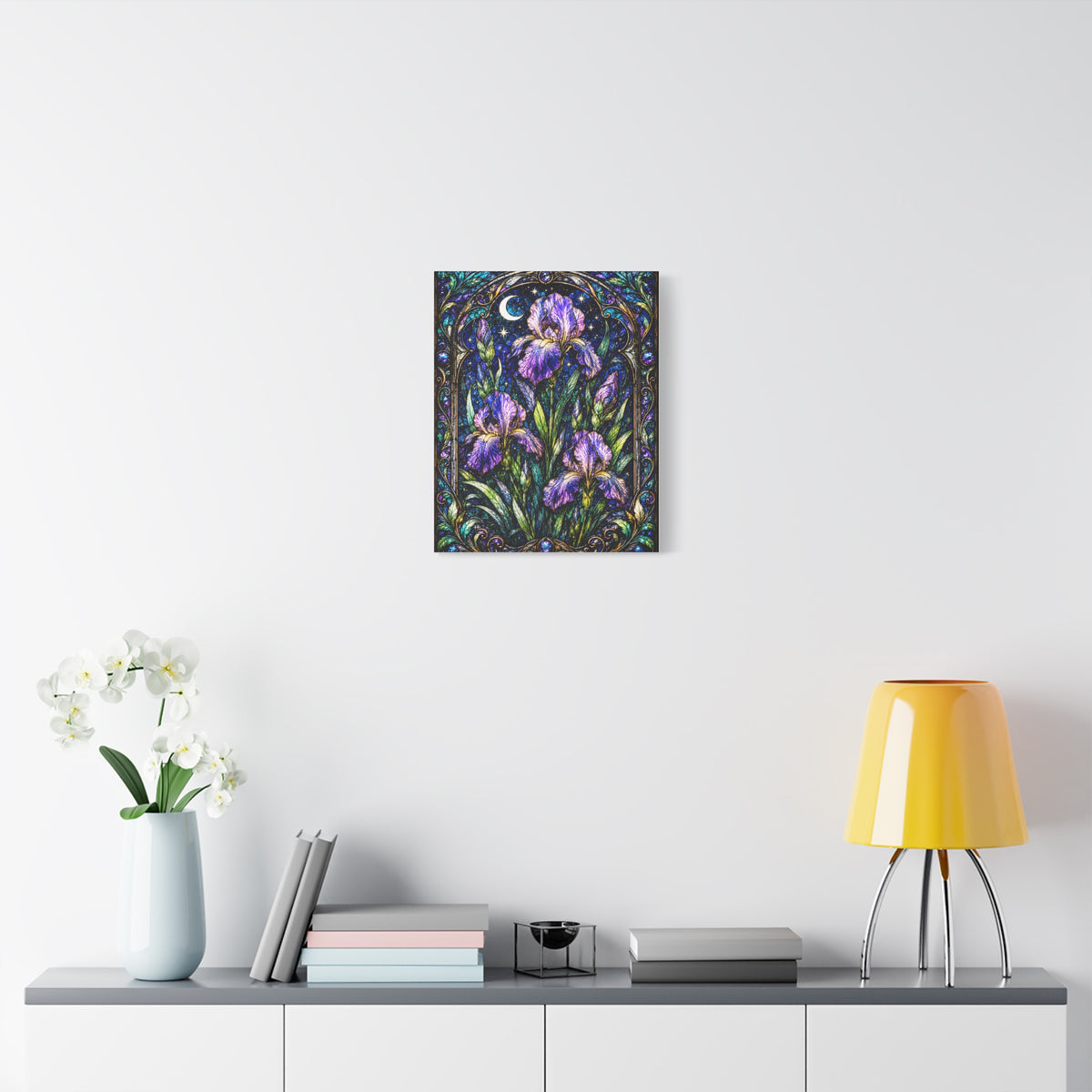 Iris Moon Matte Canvas Wall Art — Stretched Floral Botanical Print