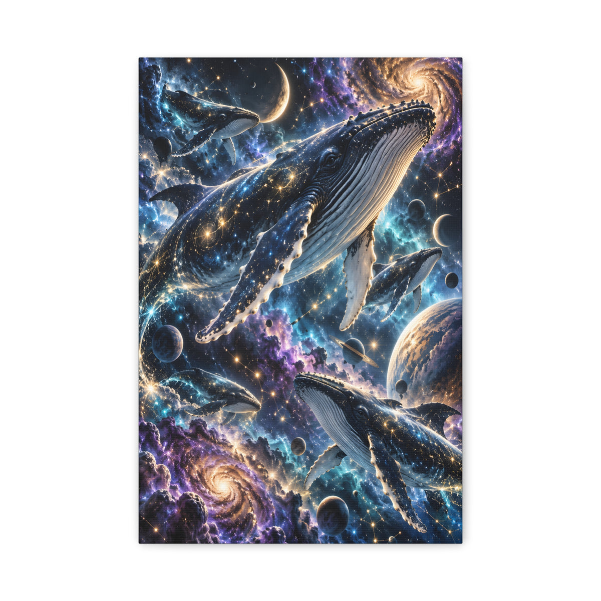 Celestial Whale Migration Galaxy Fantasy Wall Art