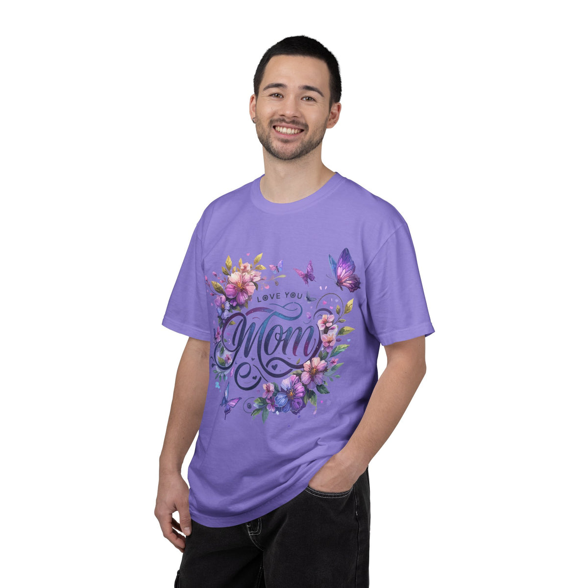 Love You Mom Floral Butterfly Gift Design