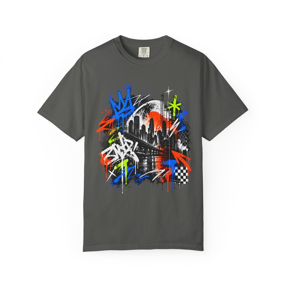 Urban Neon Graffiti Cityscape Streetwear T-Shirt