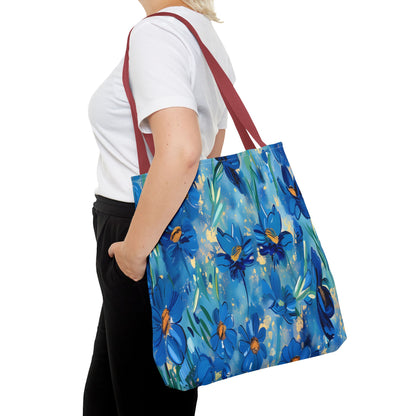 Cobalt Wildflower Meadow – Blue & Gold Painterly Floral Pattern
