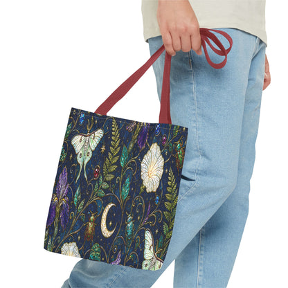 Moonlit Menagerie Garden | Celestial Botanical Tote Bag