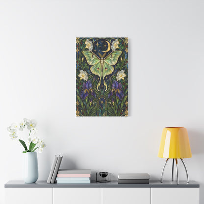 Luna Moth Botanical Canvas Print — Sizes 20 x 30, 24 x 36, 24 x 48