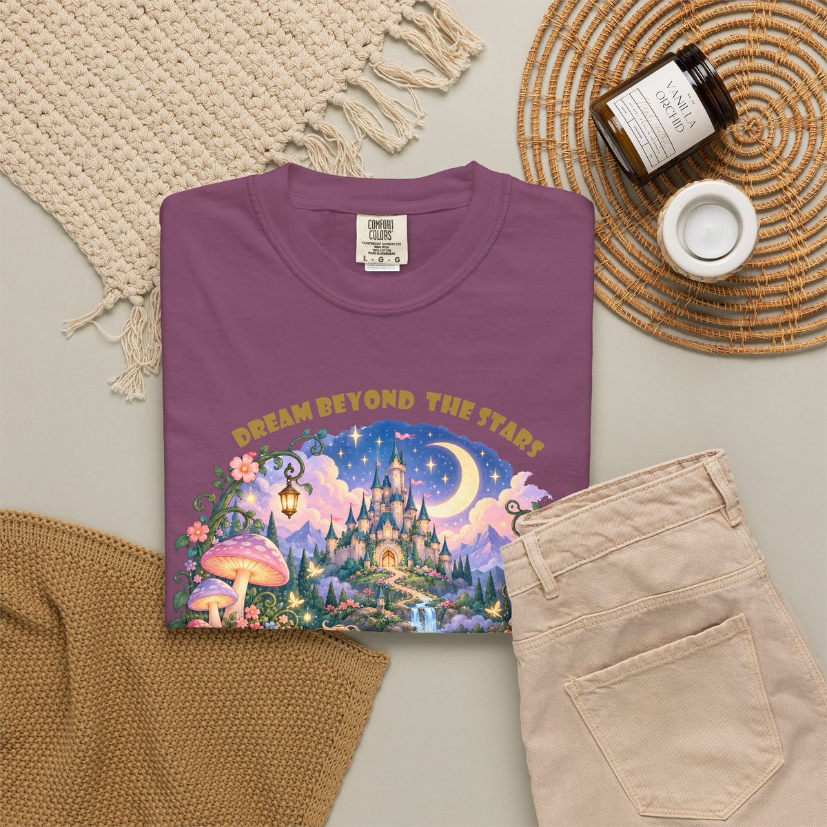 Enchanted Unicorn & Dragon Fairytale T-Shirt – Magical Castle Garden