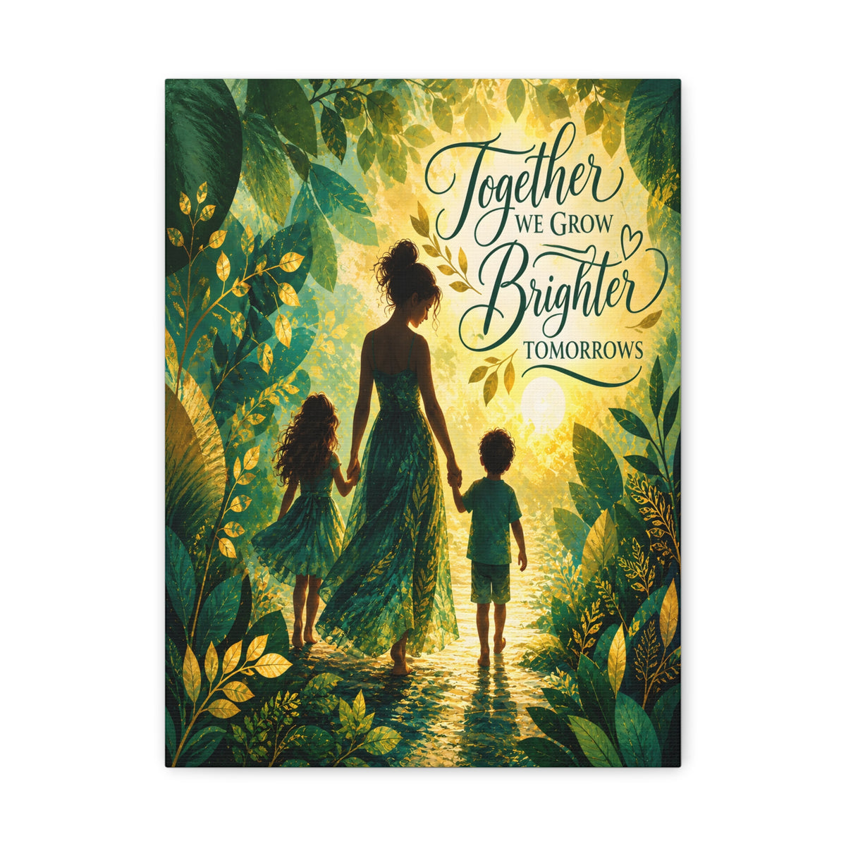 Together We Grow Brighter Tomorrows – Mother &amp; Children Wall Art