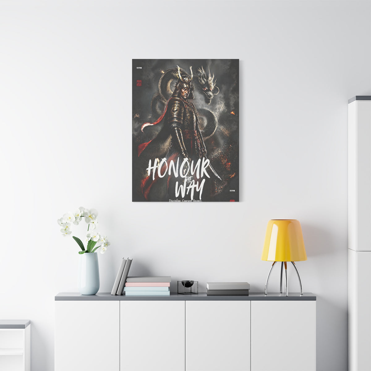 Samurai Warrior Canvas Print — "Honour the Way" Matte Stretched Wall Art