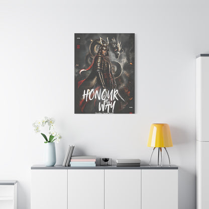 Samurai Warrior Canvas Print — "Honour the Way" Matte Stretched Wall Art