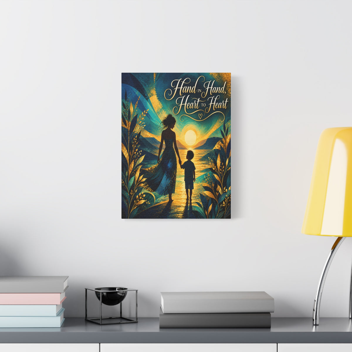 Hand in Hand, Heart to Heart Mother and Son Wall Art