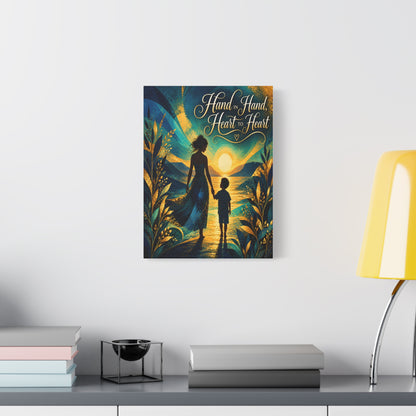 Hand in Hand, Heart to Heart Mother and Son Wall Art