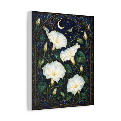 Moonlit Morning Glories Canvas Print 11 x 14
