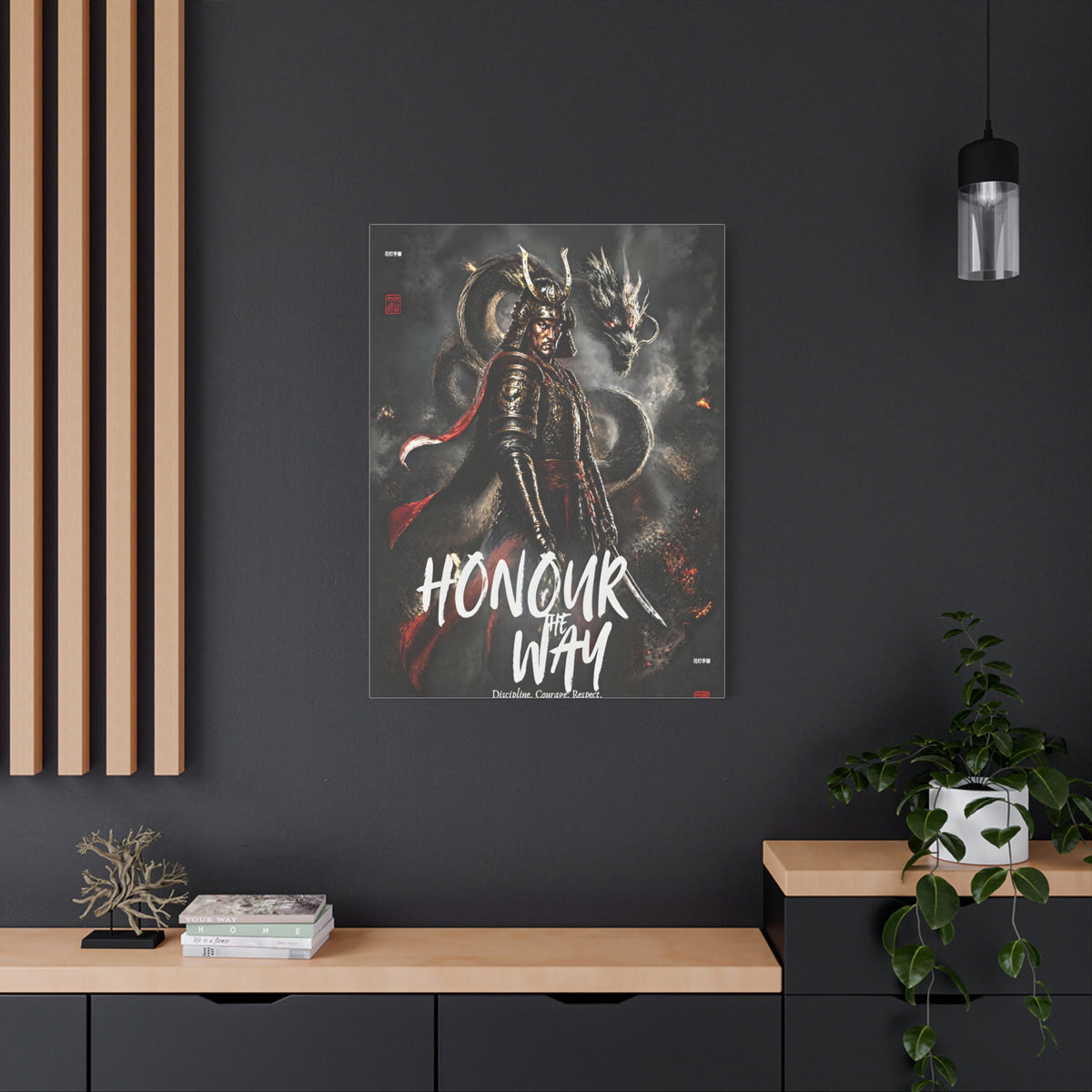 Samurai Warrior Canvas Print — "Honour the Way" Matte Stretched Wall Art