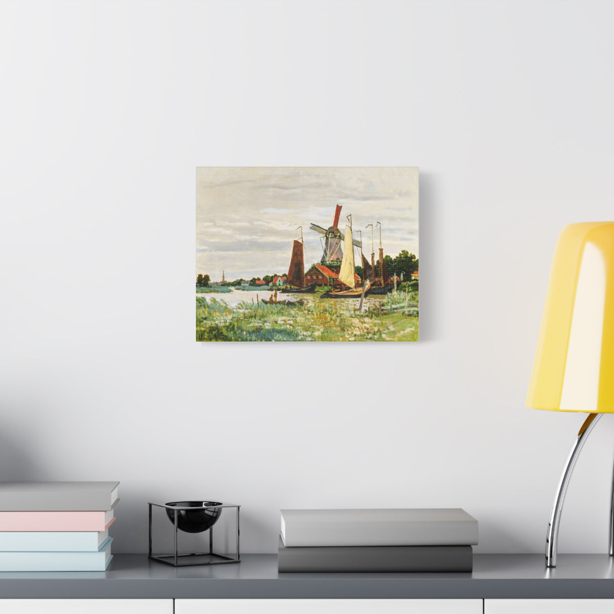 Claude Monet Dutch Windmill Wall Art | Zaandam Impressionist Landscape Print