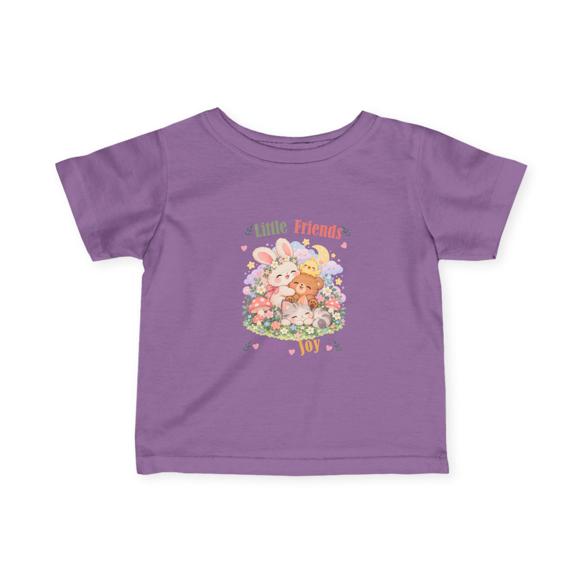 Little Friends Big Joy Kids T-Shirt | Cute Kawaii Woodland Animal Tee