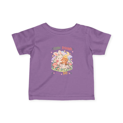 Little Friends Big Joy Kids T-Shirt | Cute Kawaii Woodland Animal Tee