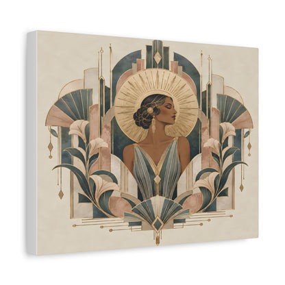 Art Deco Woman Wall Art | Golden Muse Vintage Glamour Print