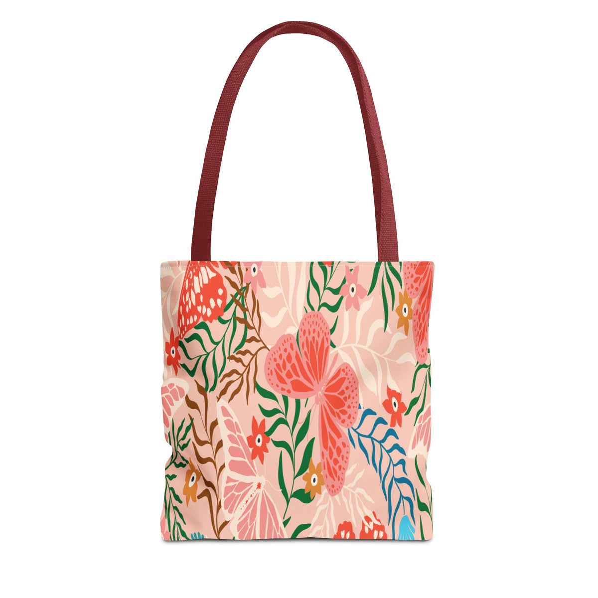 Floral Pattern Tote Bag — Pink Botanical All-Over Print