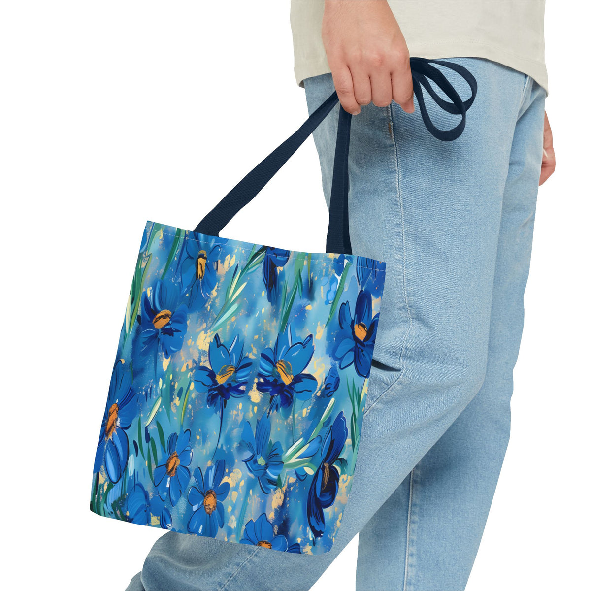 Cobalt Wildflower Meadow – Blue & Gold Painterly Floral Pattern