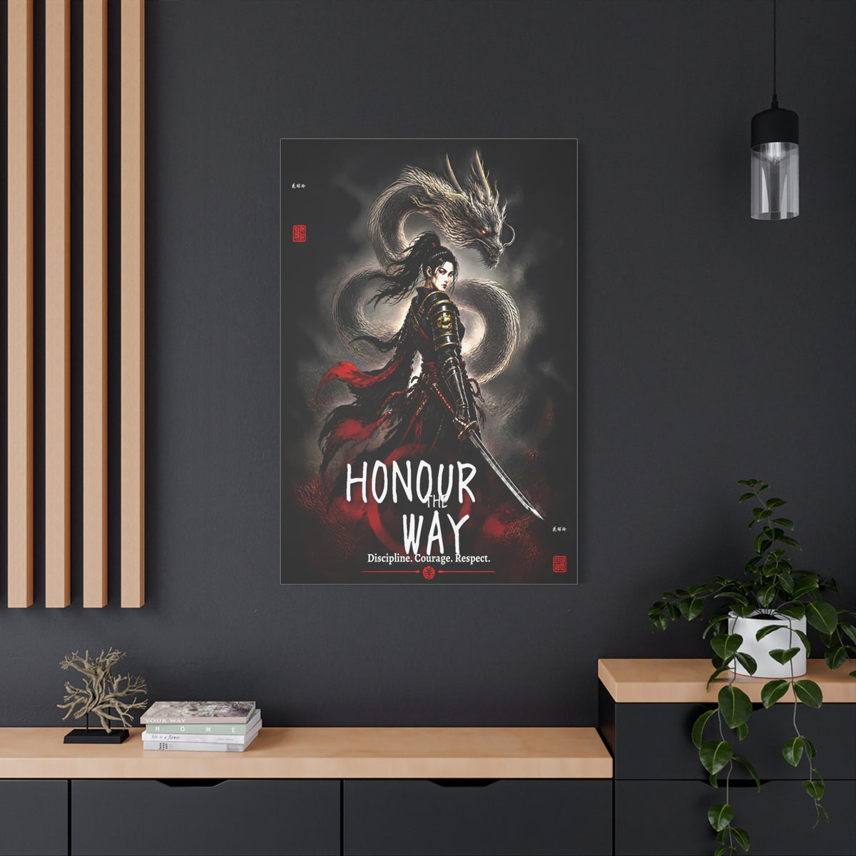 Honour the Way Samurai Dragon Warrior Wall Art