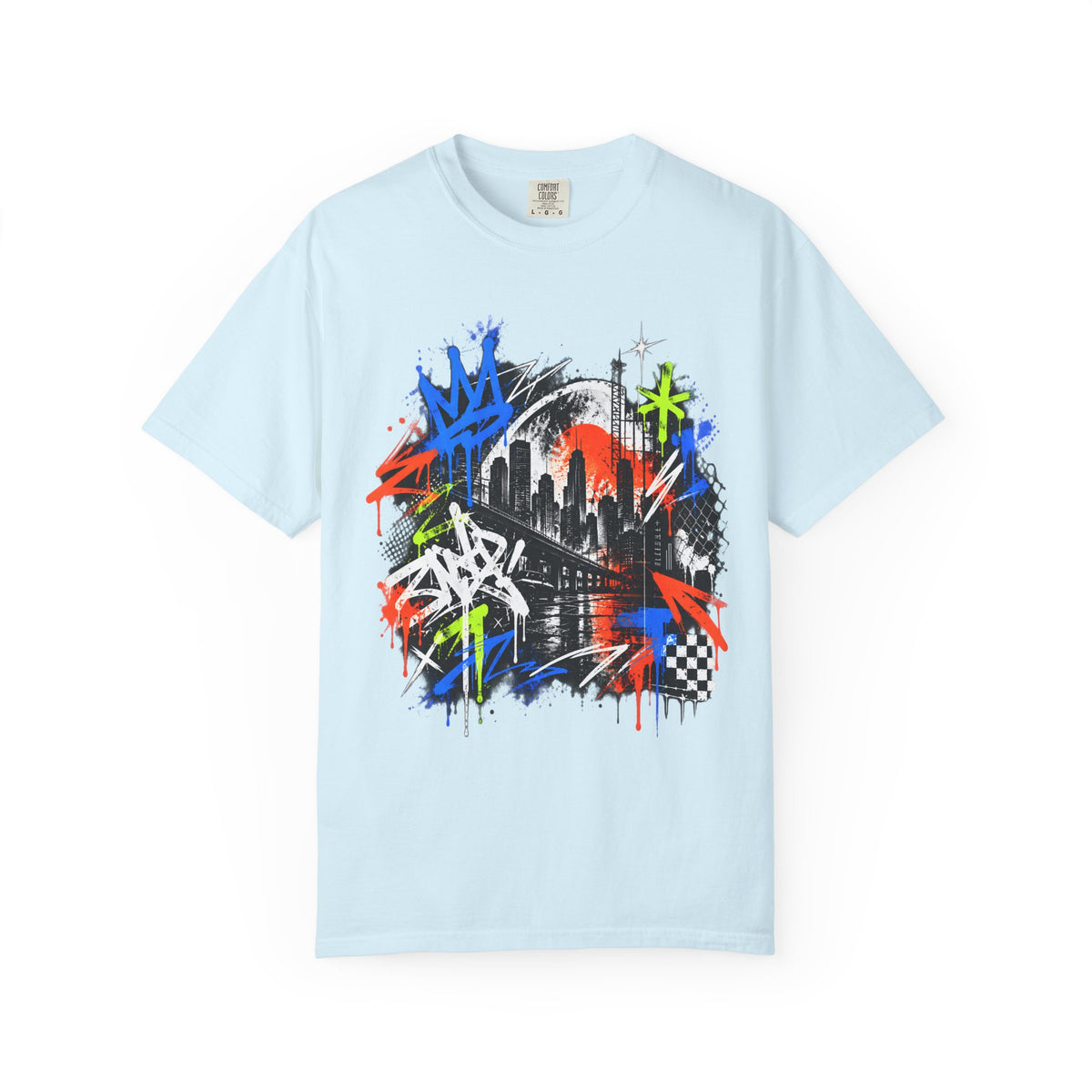 Urban Neon Graffiti Cityscape Streetwear T-Shirt