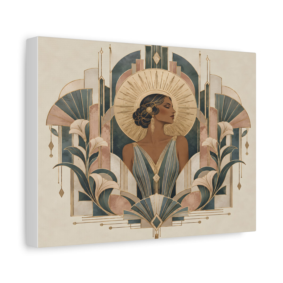 Art Deco Woman Wall Art | Golden Muse Vintage Glamour Print