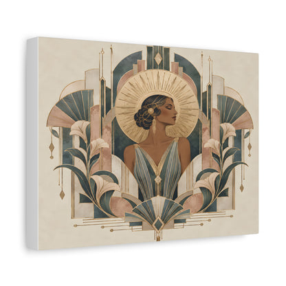Art Deco Woman Wall Art | Golden Muse Vintage Glamour Print