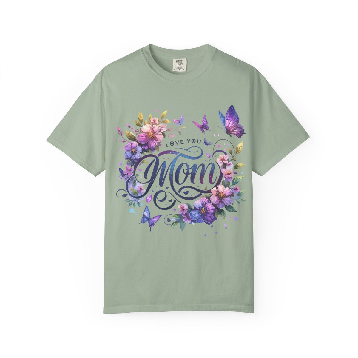 Love You Mom Floral Butterfly Gift Design