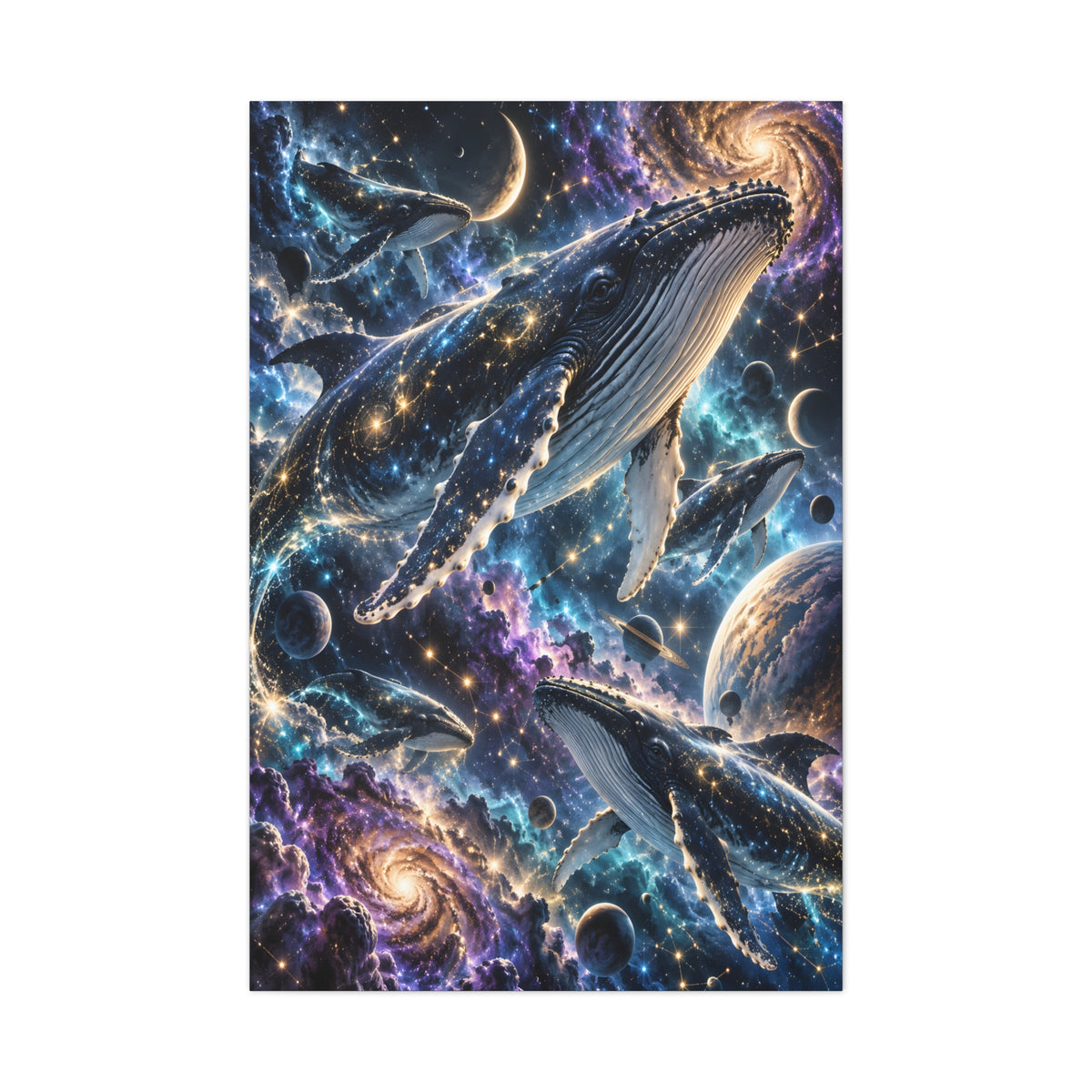 Celestial Whale Migration Galaxy Fantasy Wall Art
