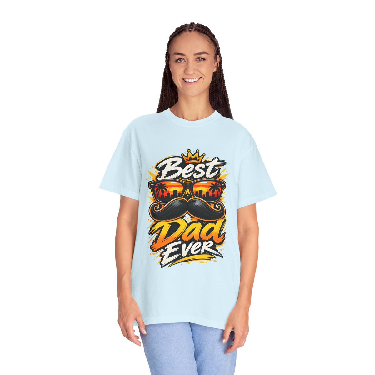 Best Dad Ever T-Shirt | Retro Sunglasses & Mustache Father's Day Tee