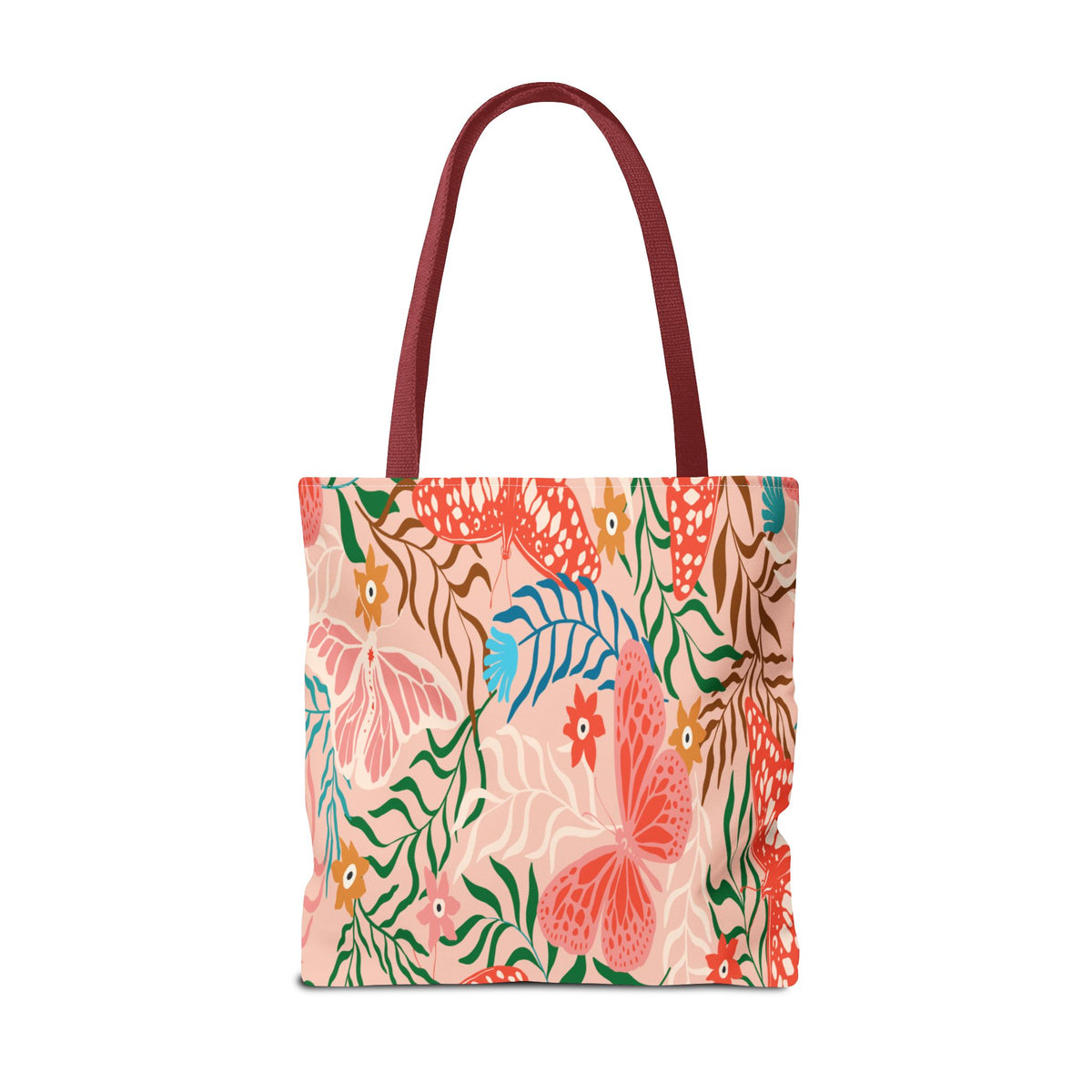 Floral Pattern Tote Bag — Pink Botanical All-Over Print