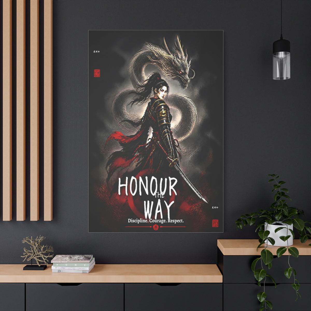 Honour the Way Samurai Dragon Warrior Wall Art