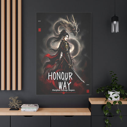 Honour the Way Samurai Dragon Warrior Wall Art