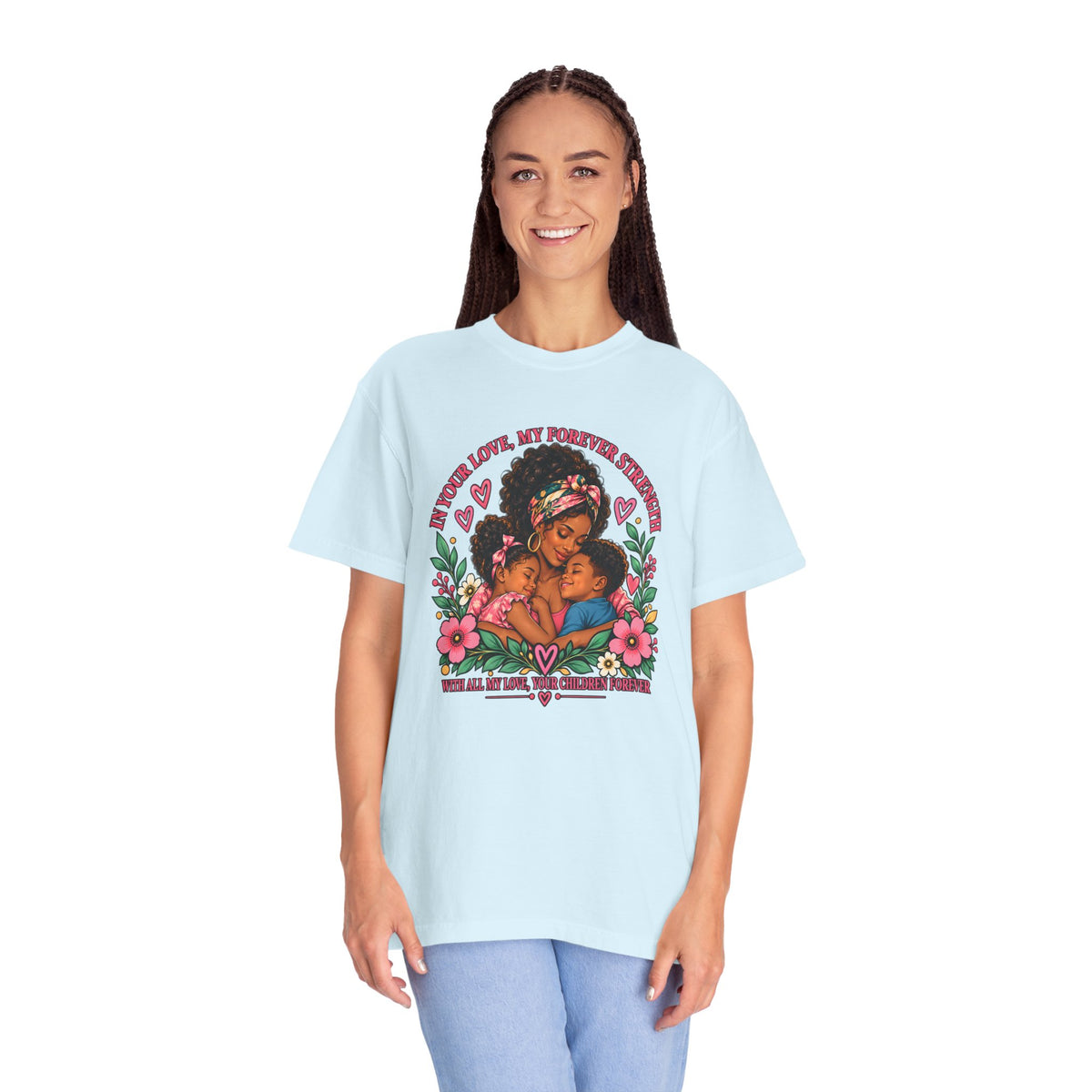 Black Mom & Children Love T-Shirt – Forever Strength Mother’s Day Gift
