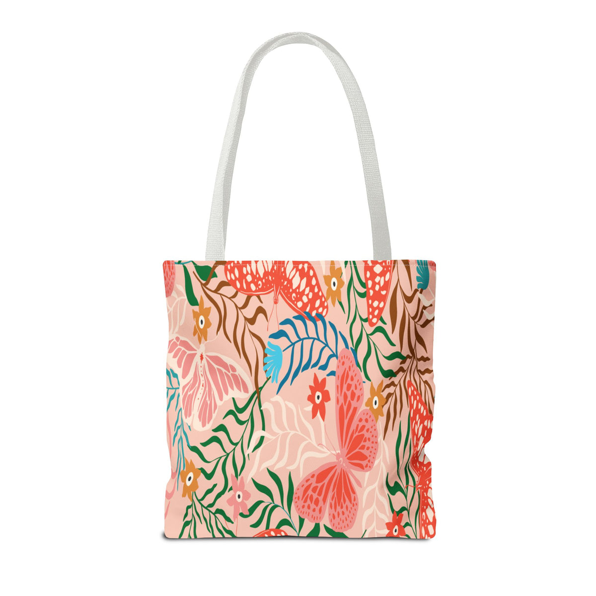 Floral Pattern Tote Bag — Pink Botanical All-Over Print