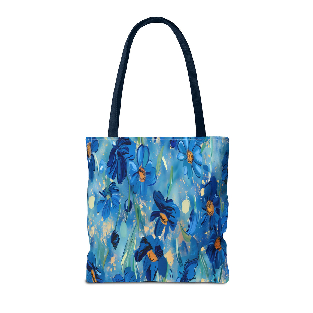 Cobalt Wildflower Meadow – Blue & Gold Painterly Floral Pattern