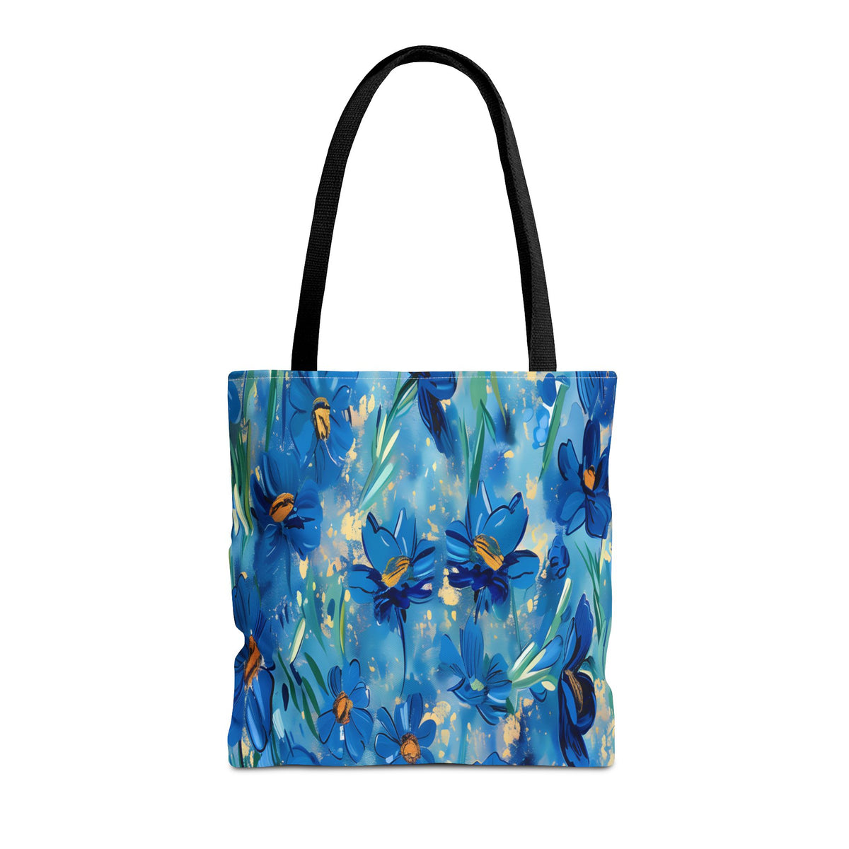 Cobalt Wildflower Meadow – Blue & Gold Painterly Floral Pattern