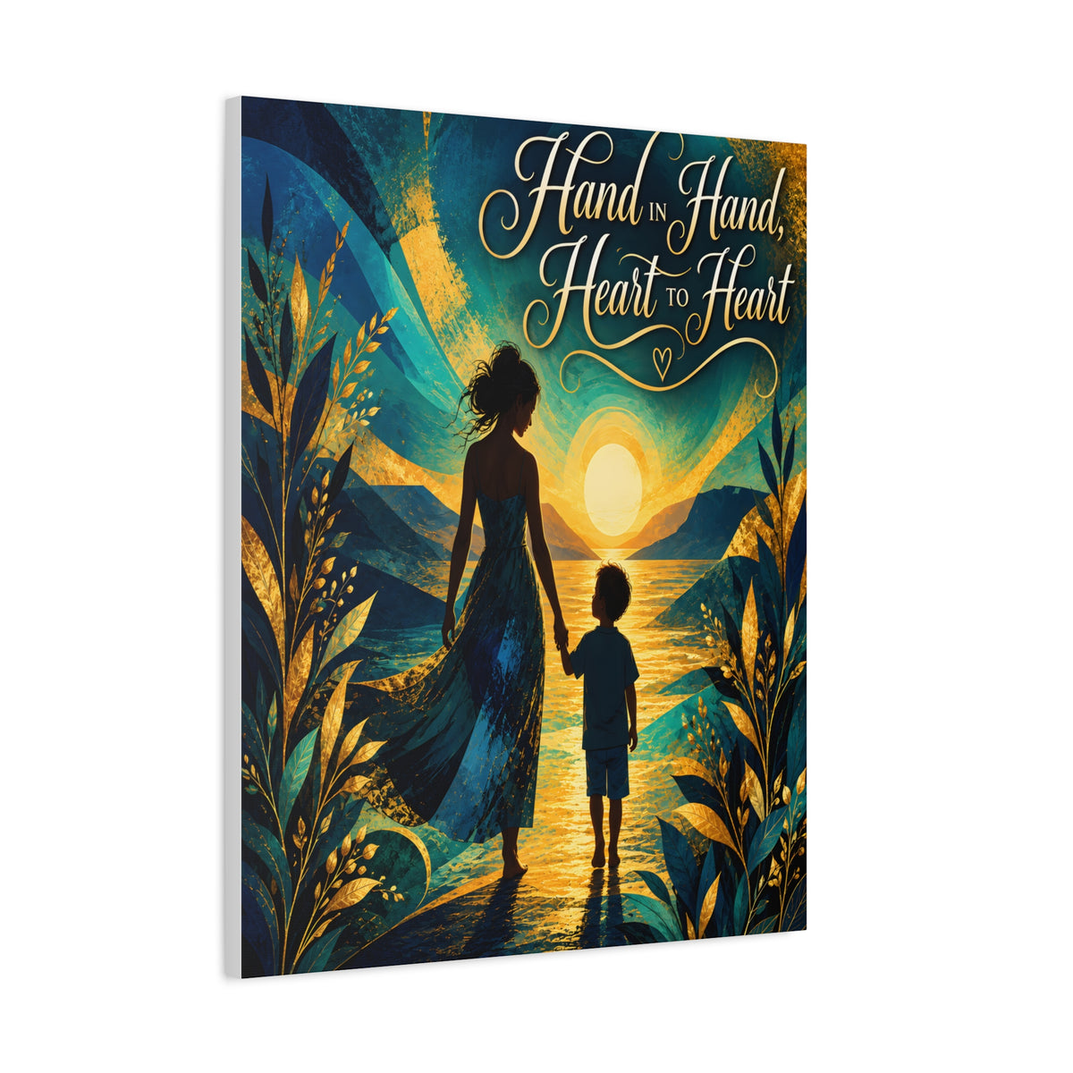 Hand in Hand, Heart to Heart Mother and Son Wall Art