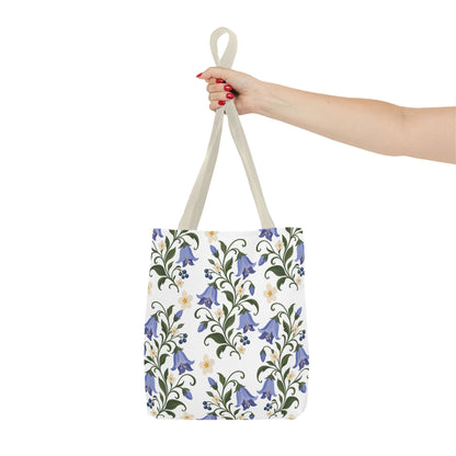 Bluebell Floral Tote Bag – All-Over Print Reusable Canvas Tote
