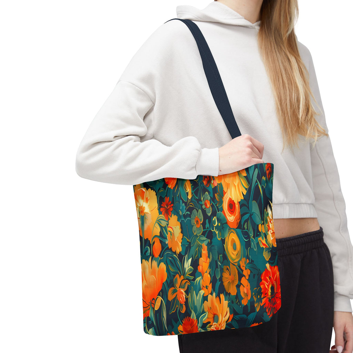 Floral Garden Tote Bag — Vibrant Botanical All-Over Print