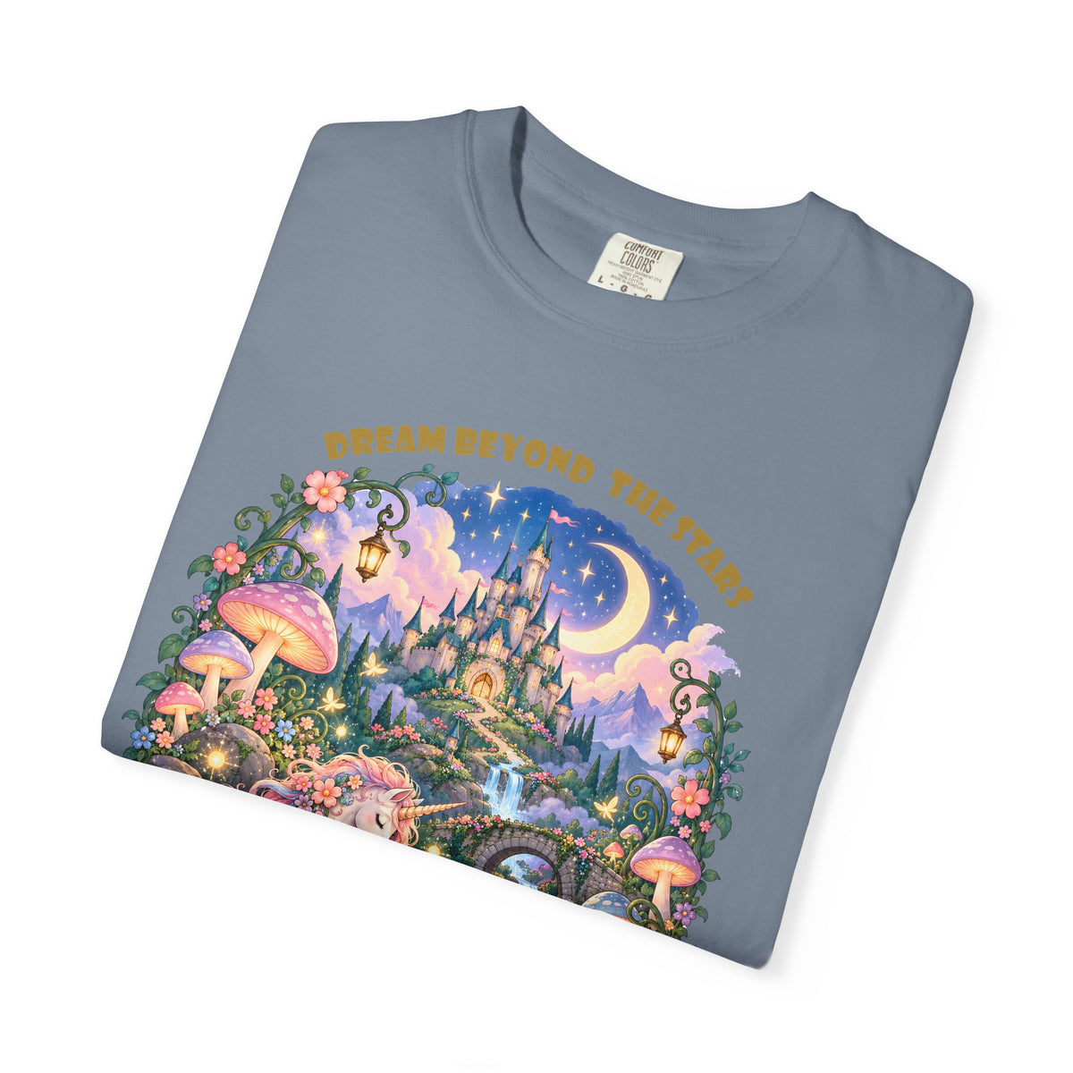 Enchanted Unicorn & Dragon Fairytale T-Shirt – Magical Castle Garden