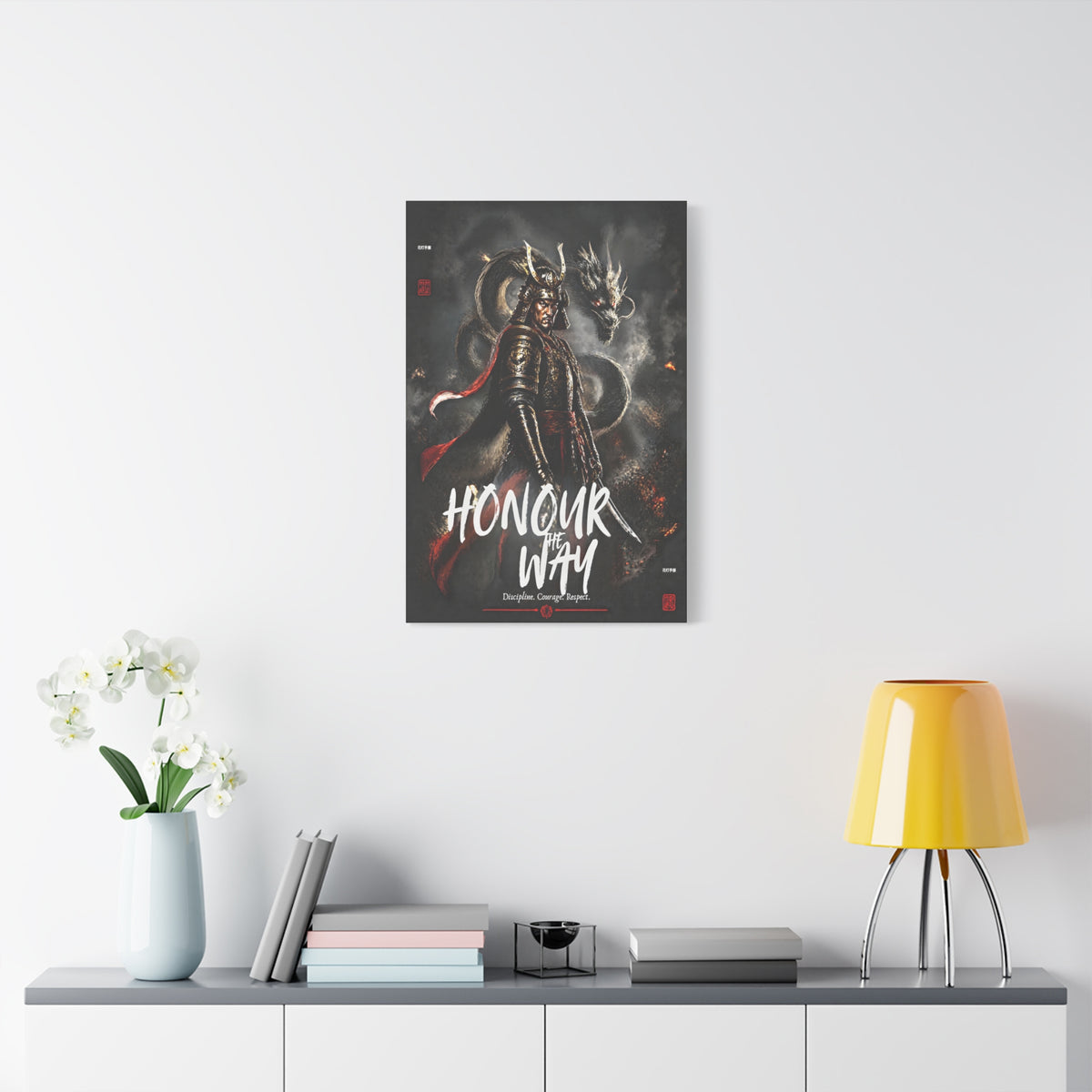 Samurai Warrior Canvas Print — "Honour the Way" Matte Stretched Wall Art