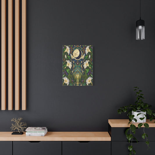 Midnight Iris Cathedral Wall Art — Stretched Matte Canvas 5 sizes