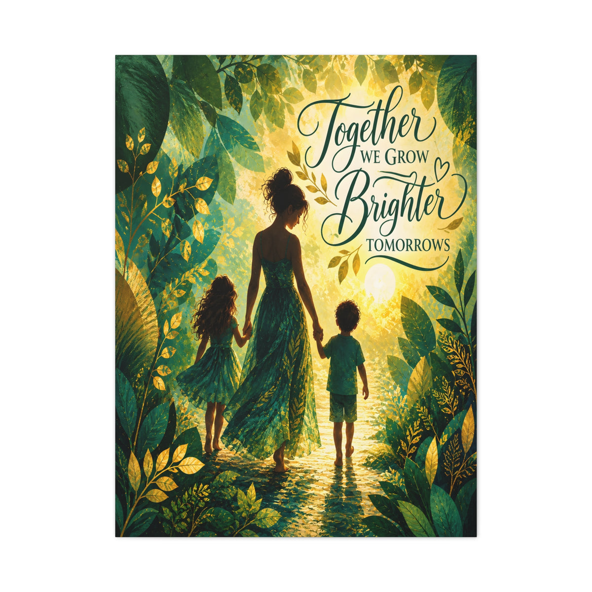 Together We Grow Brighter Tomorrows – Mother &amp; Children Wall Art
