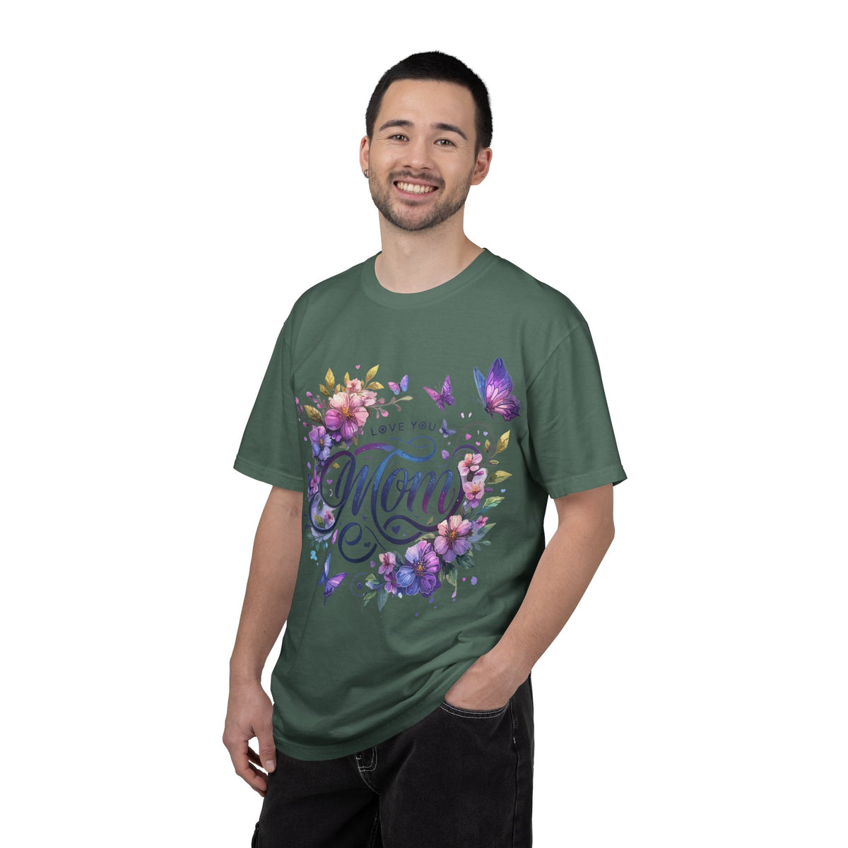 Love You Mom Floral Butterfly Gift Design
