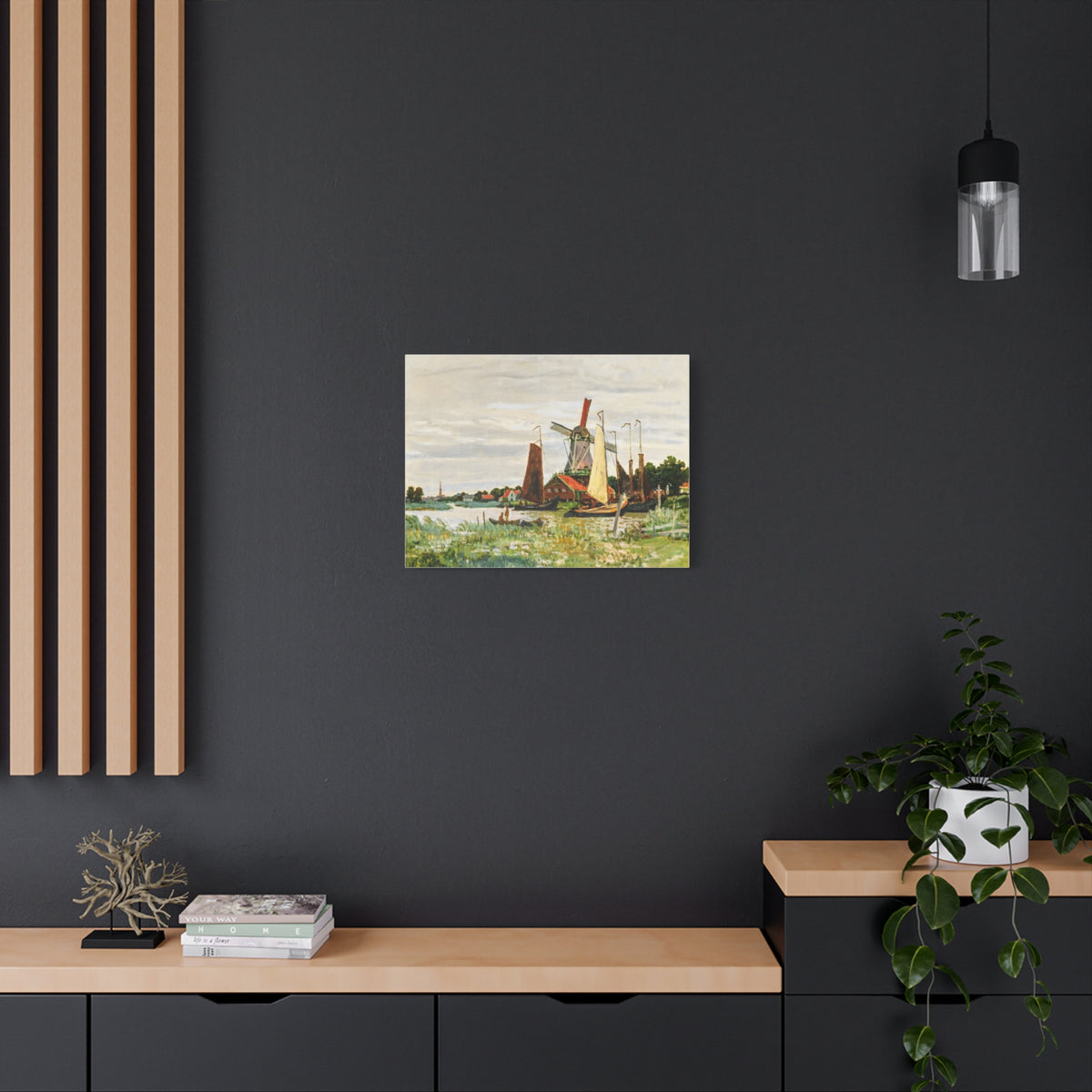 Claude Monet Dutch Windmill Wall Art | Zaandam Impressionist Landscape Print