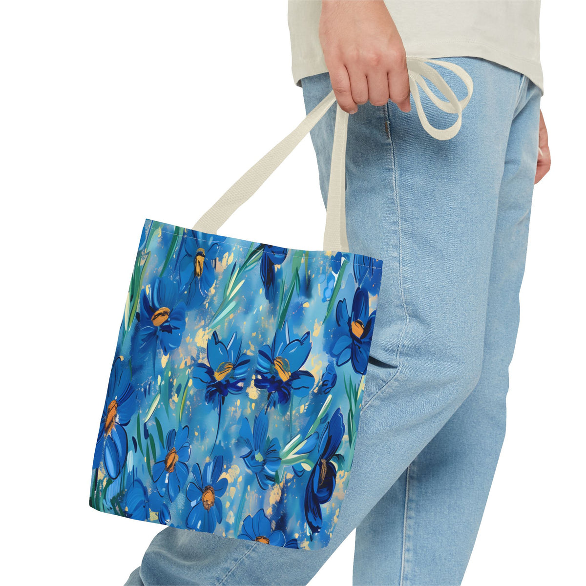 Cobalt Wildflower Meadow – Blue & Gold Painterly Floral Pattern