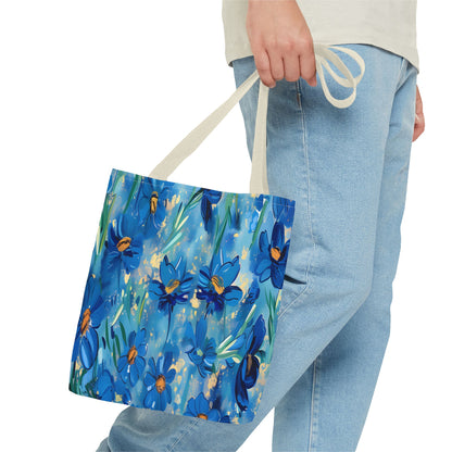 Cobalt Wildflower Meadow – Blue & Gold Painterly Floral Pattern