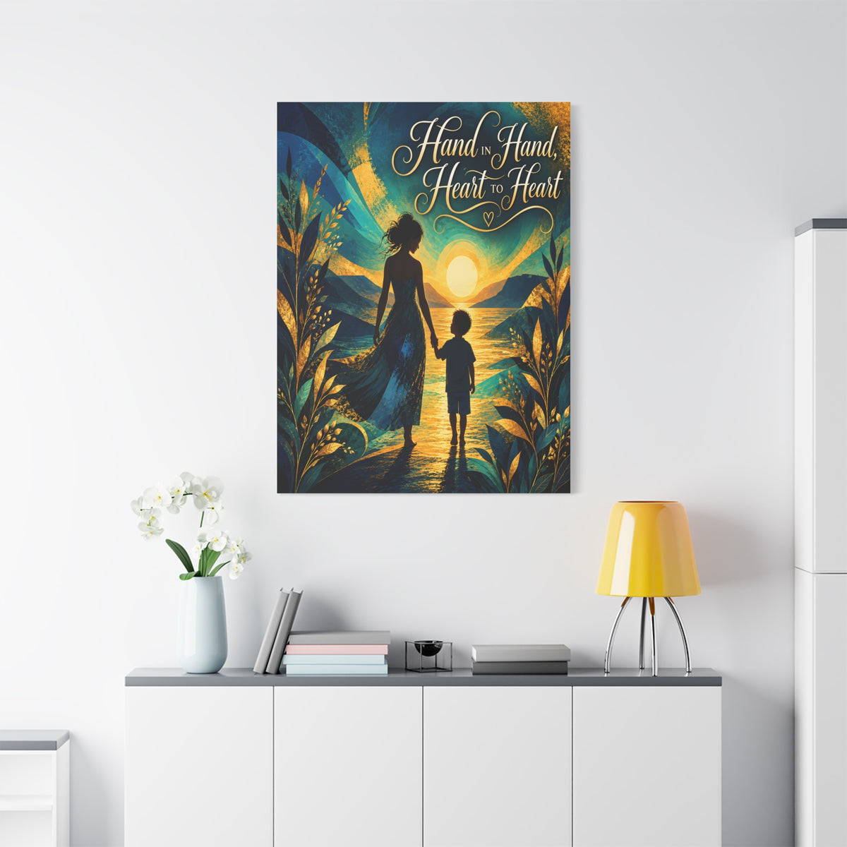 Hand in Hand, Heart to Heart Mother and Son Wall Art