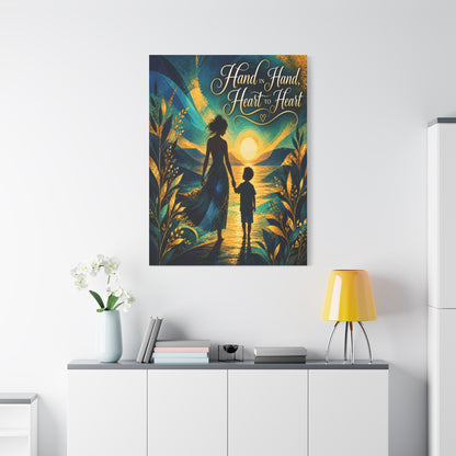 Hand in Hand, Heart to Heart Mother and Son Wall Art