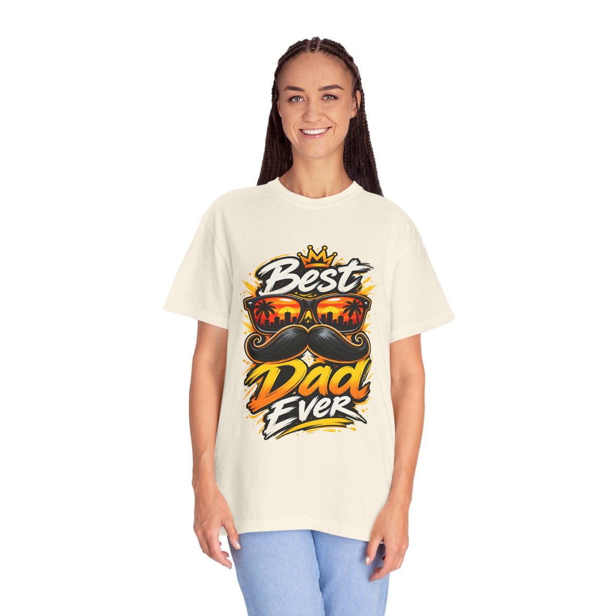 Best Dad Ever T-Shirt | Retro Sunglasses & Mustache Father's Day Tee